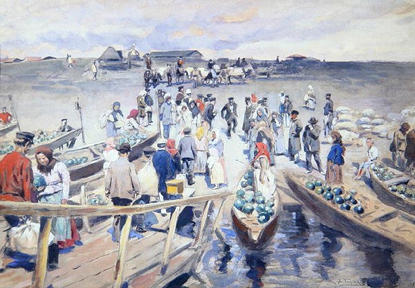 Wassermelonen transportieren von Vladimir Egorovic Makovsky