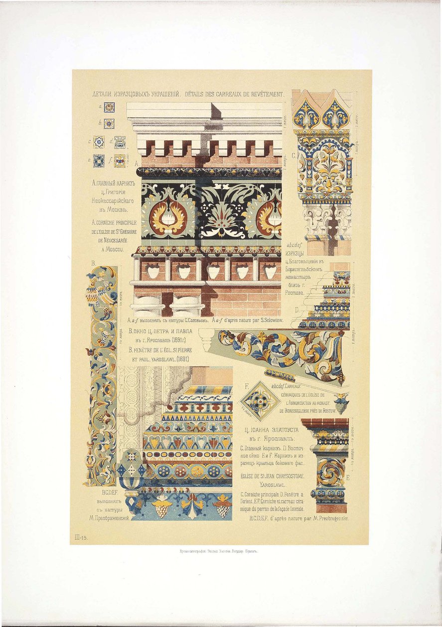 Alte russische Zierfliesen, 1895-1898 von Vladimir Vasilyevich Suslov