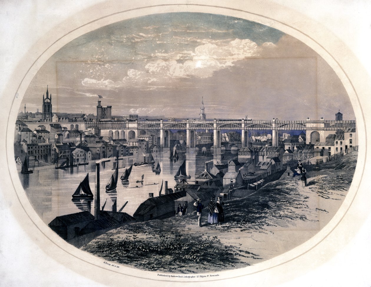 High Level Bridge, Newcastle-Upon-Tyne, ca. 1851 von W. Boozey