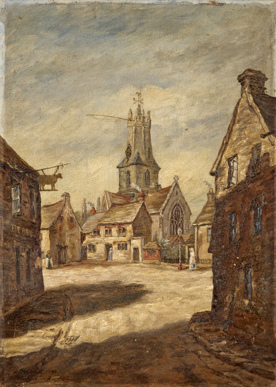 Minchinhampton Kirche, Stroud, Gloucestershire, ca. 1890 von W. Brigad