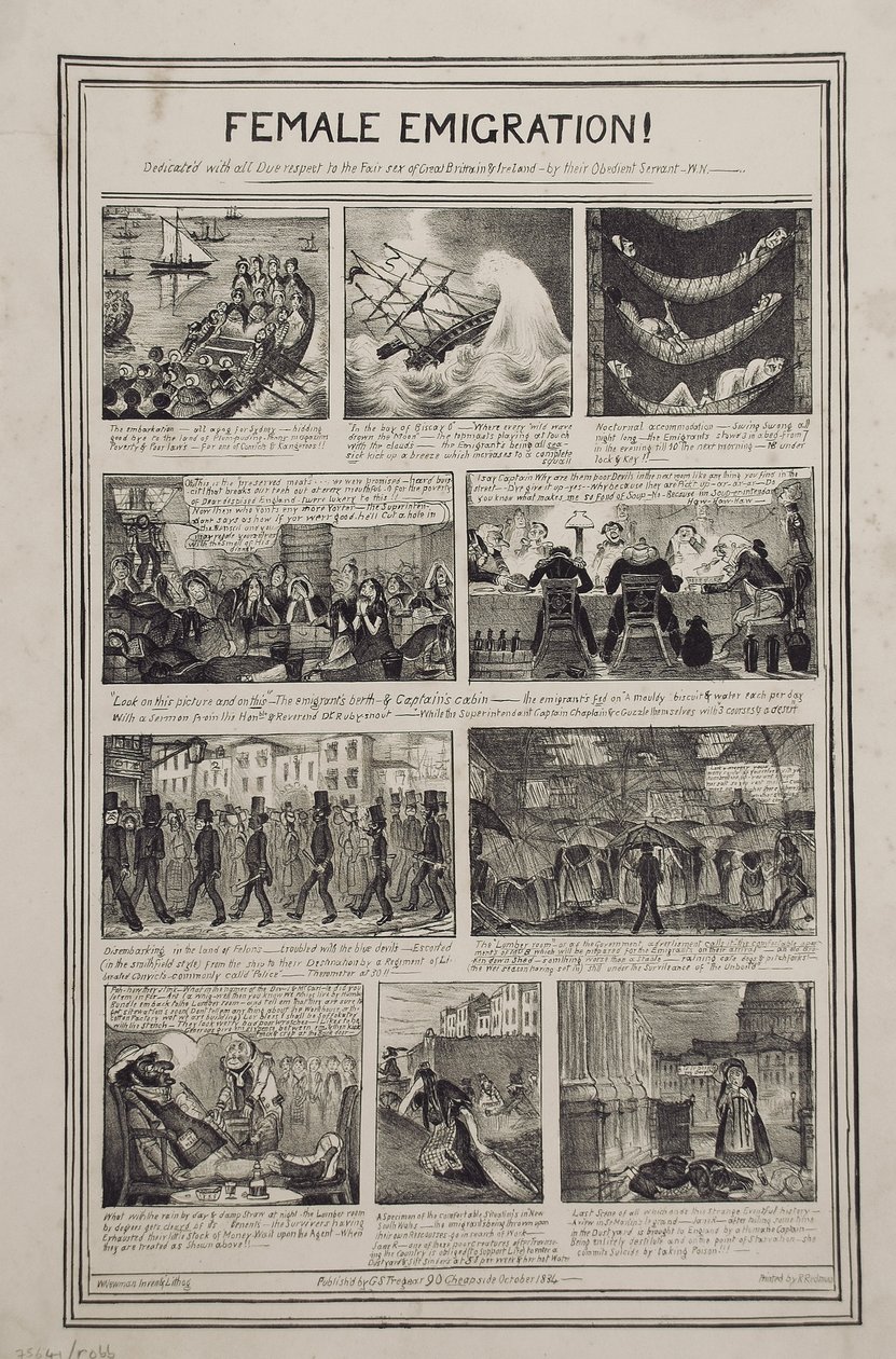 Weibliche Auswanderung!, gedruckt von R. Redman für G.S. Tregear, 90 Cheapside, London, Oktober 1834 von W. Newman