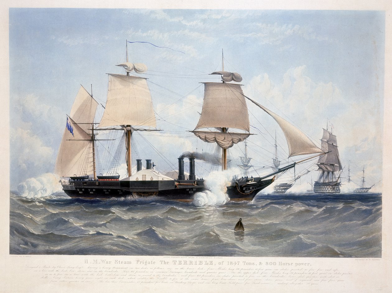 HMS Terrible (gestochen von Henry Papprill) von W. after Knell