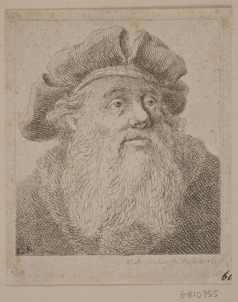 Brustbild eines bärtigen Mannes von W.A. Müller