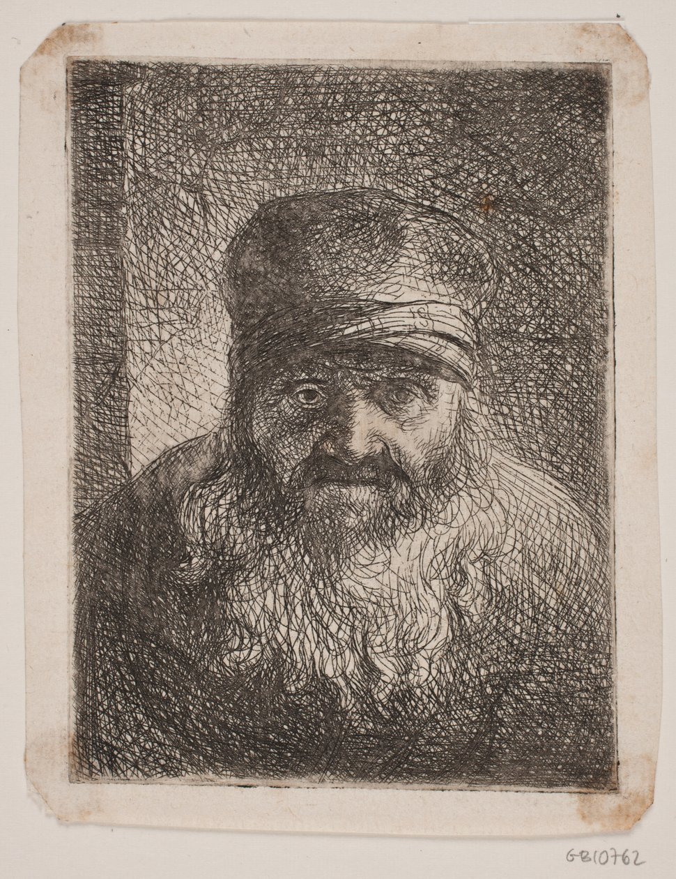 Alter bärtiger Mann. Brustbild en face von W.A. Müller