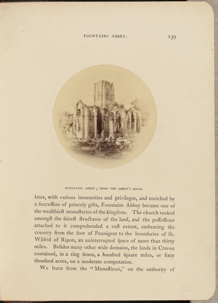 Fountains Abbey; vom Abtshaus von W.R. Sedgfield