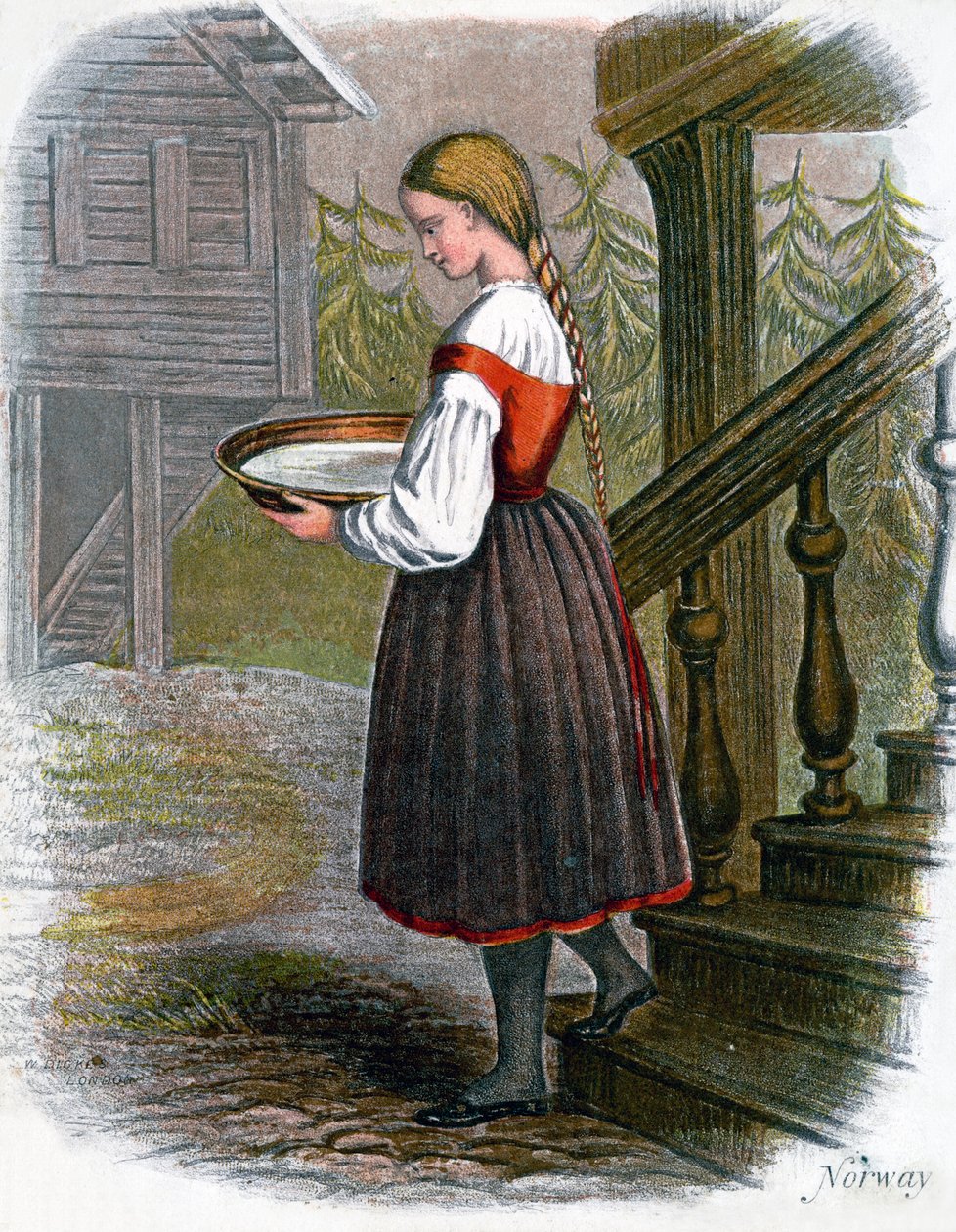 Norwegisches Bauernmädchen, 1809 von W. Dickes