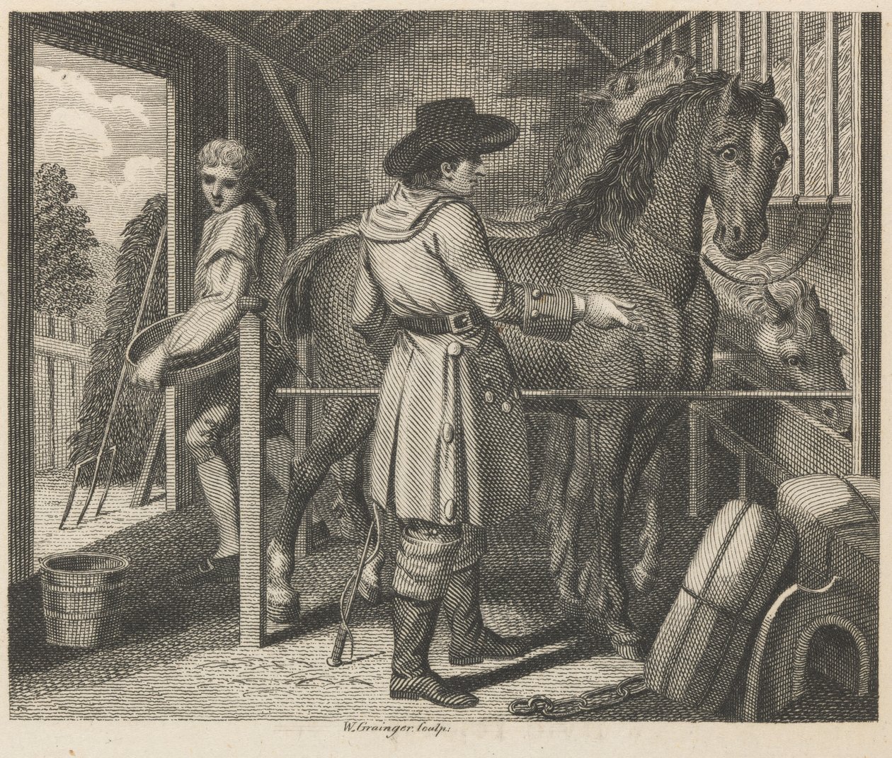 Das Packpferd und der Träger von W. Grainger