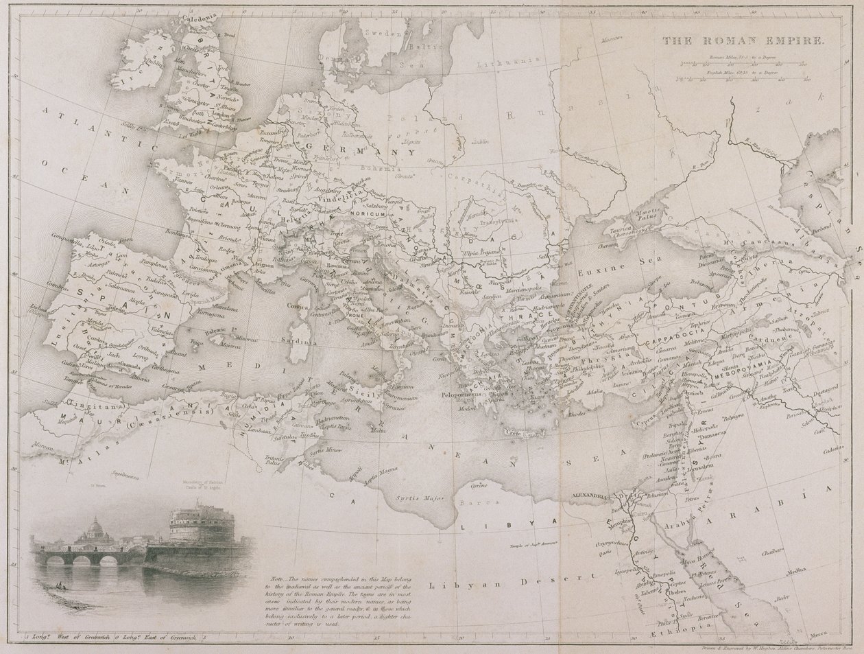 Das Römische Reich, ca. 1850 von W Hughes