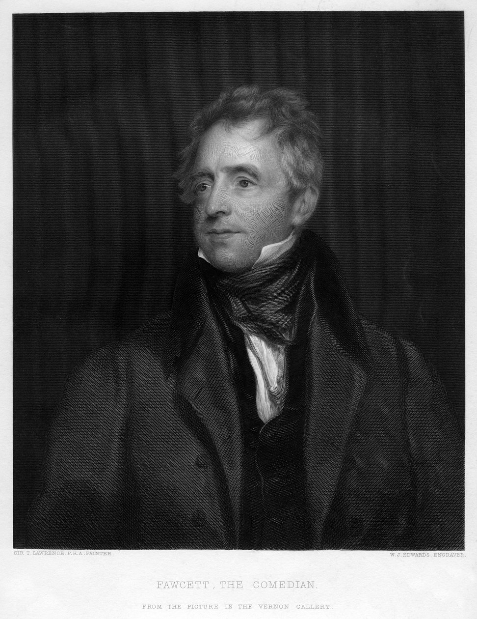 Fawcett, der Komiker, 1828 19. Jahrhundert von W. J. Edwards