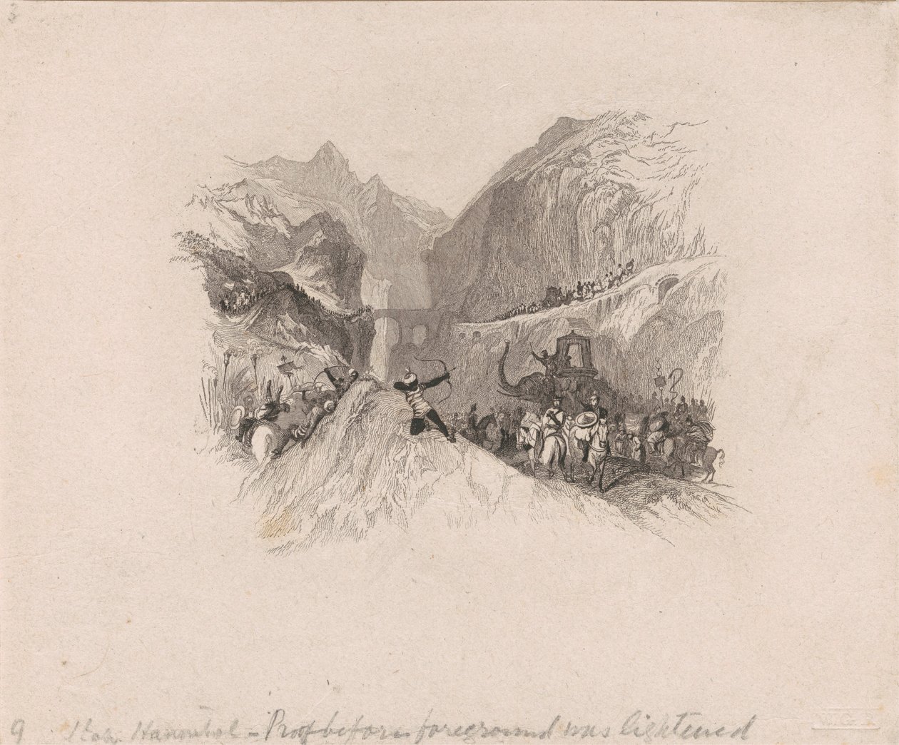 Hannibal überquert die Alpen (Vignette) von W. R. Smith
