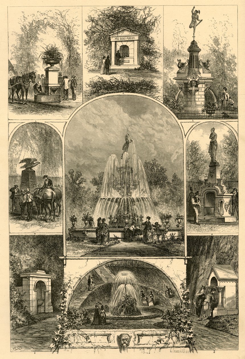 Brunnen in Philadelphia, 1874 von W. Roberts