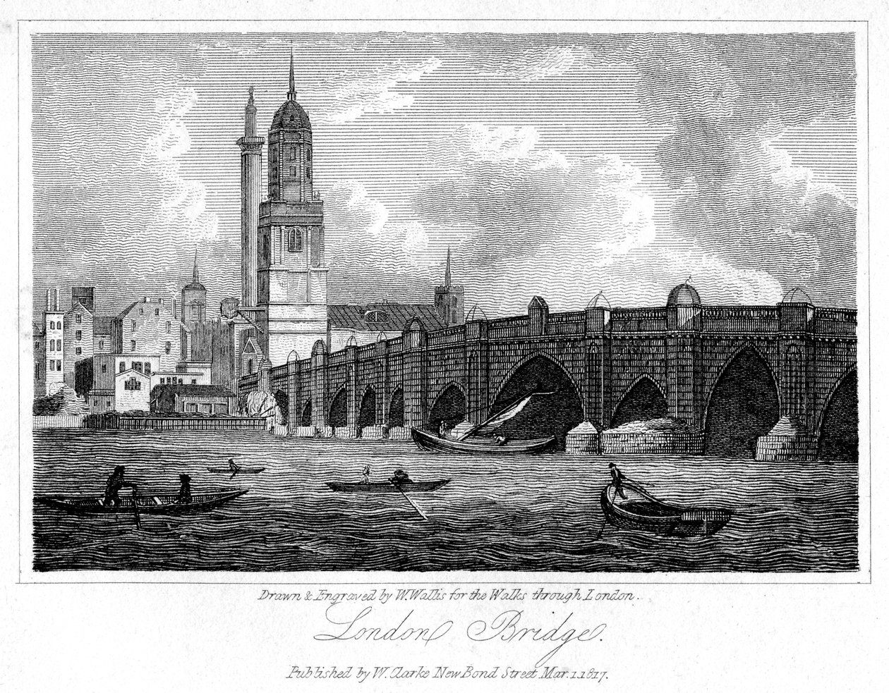 London Bridge, London, 1817 von W. Wallis