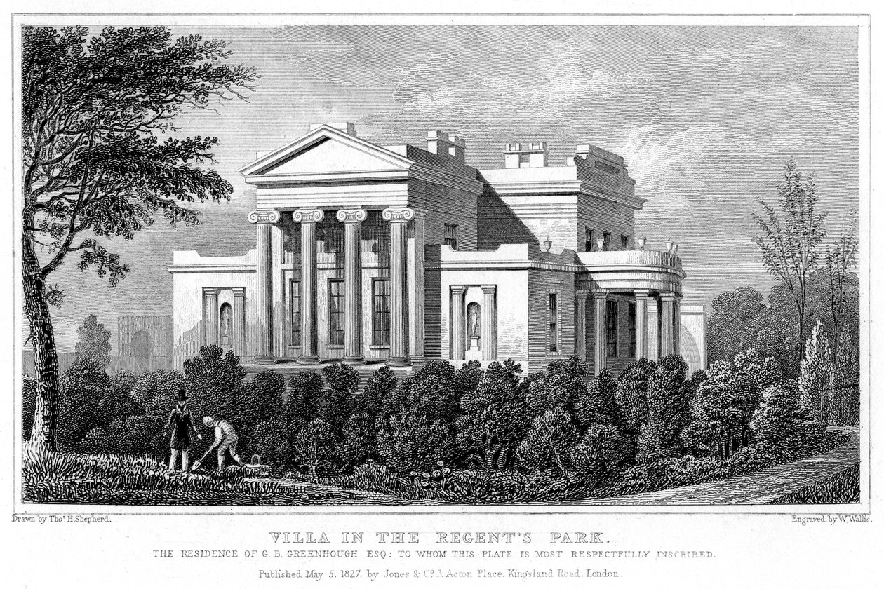 Villa im Regents Park, London, 1827 von W. Wallis