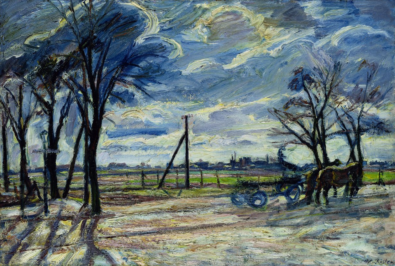 Vorstadtlandschaft im Frühling von Waldemar Rosler