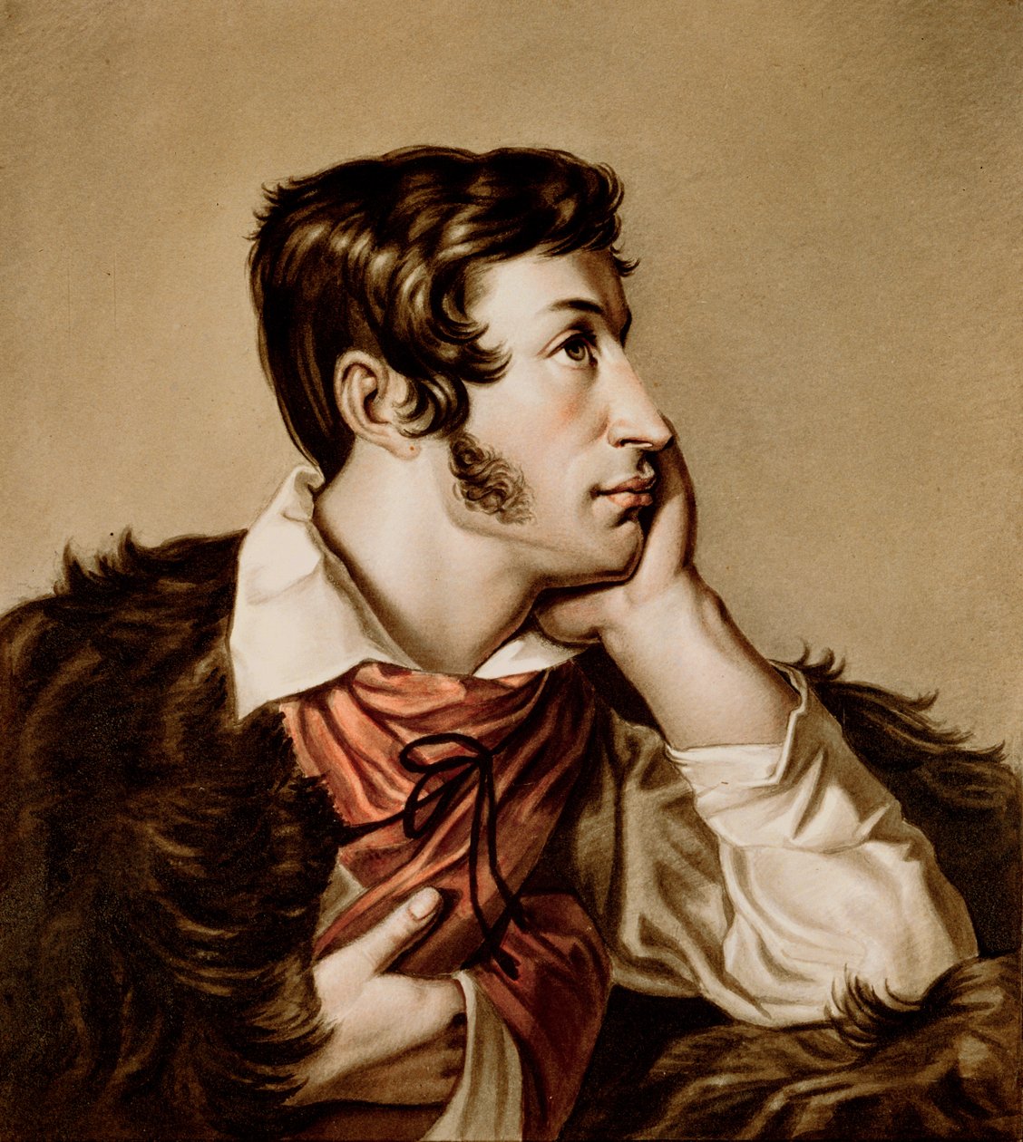 Porträt von Adam Bernard Mickiewicz von Walenty Wankowicz