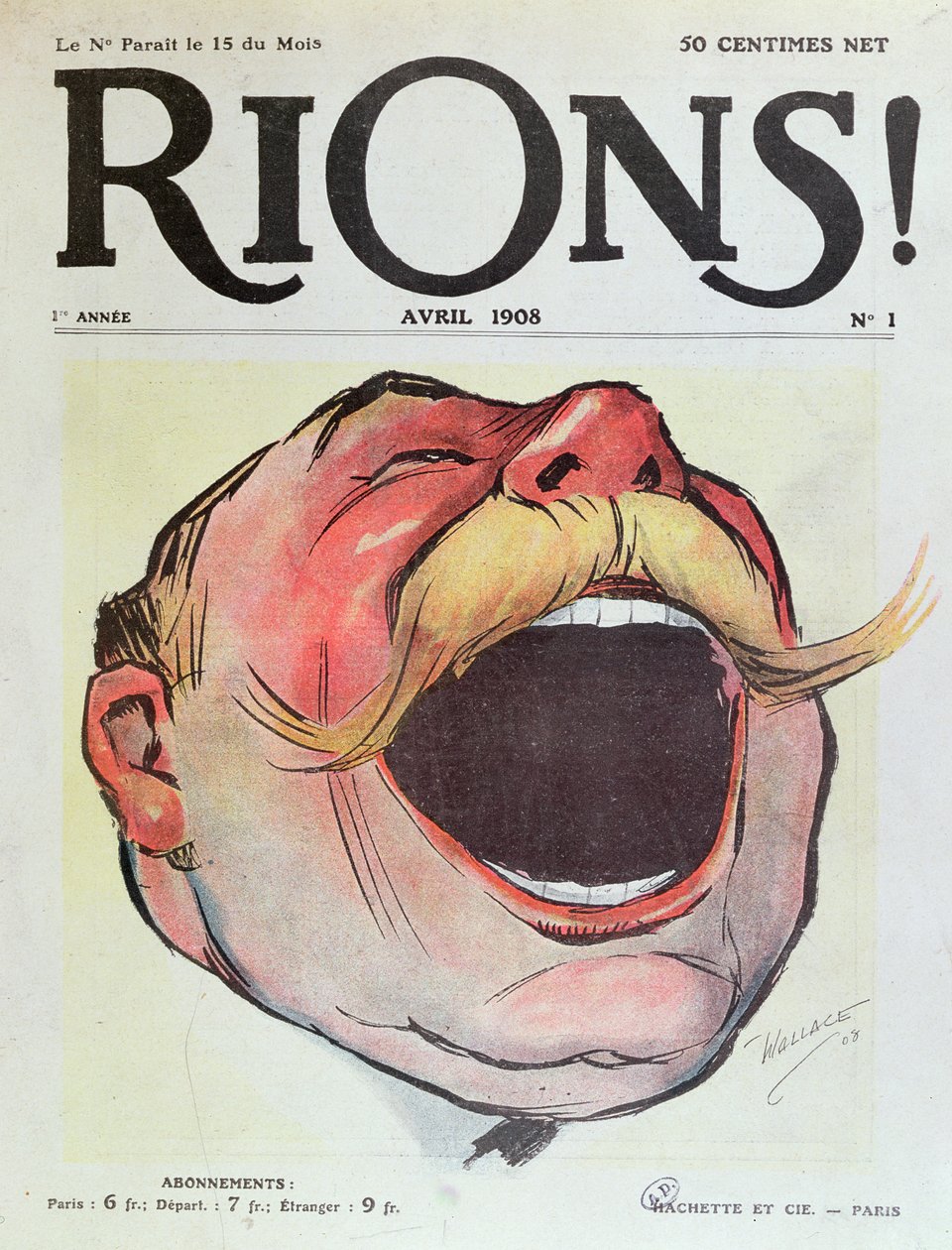 Lass uns lachen, Titelbild des Rions-Magazins, 1908 von Wallace