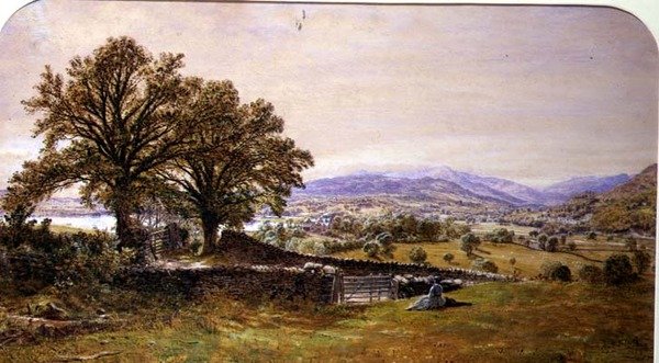 Dame in einer Landschaft, Ambleside von Waller Hugh Paton