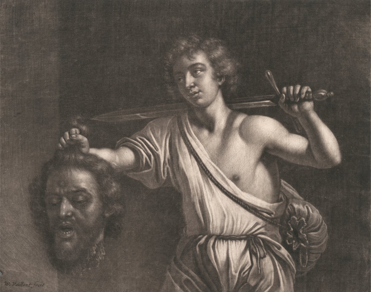 David mit dem Kopf von Goliath von Wallerant Vaillant