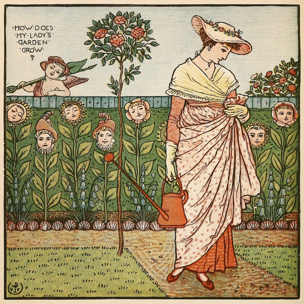 Wie wächst der Garten meiner Dame, aus Walter Cranes Malbuch, veröffentlicht 1889 von Walter Crane