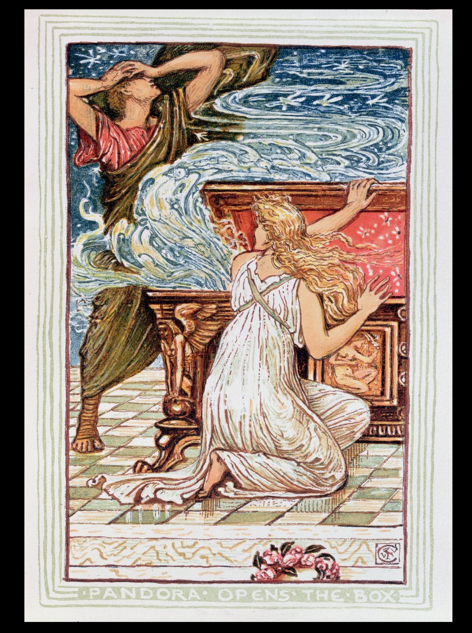 Pandora öffnet die Büchse, Illustration für 