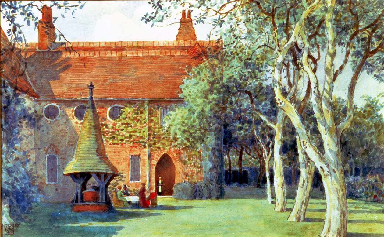 Tee im Roten Haus, 1907 von Walter Crane
