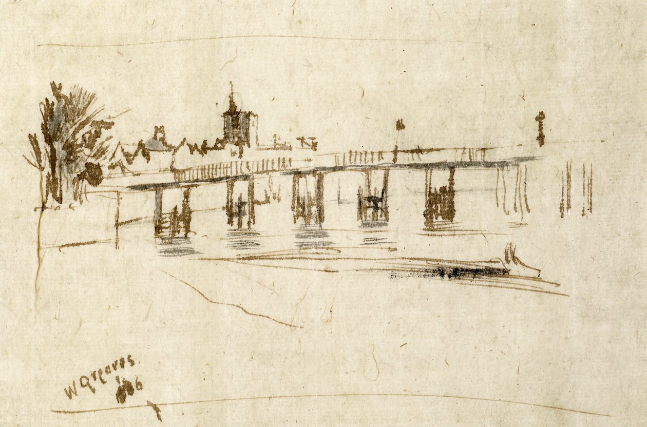 Alte Battersea-Brücke, ca. 1890 von Walter Greaves