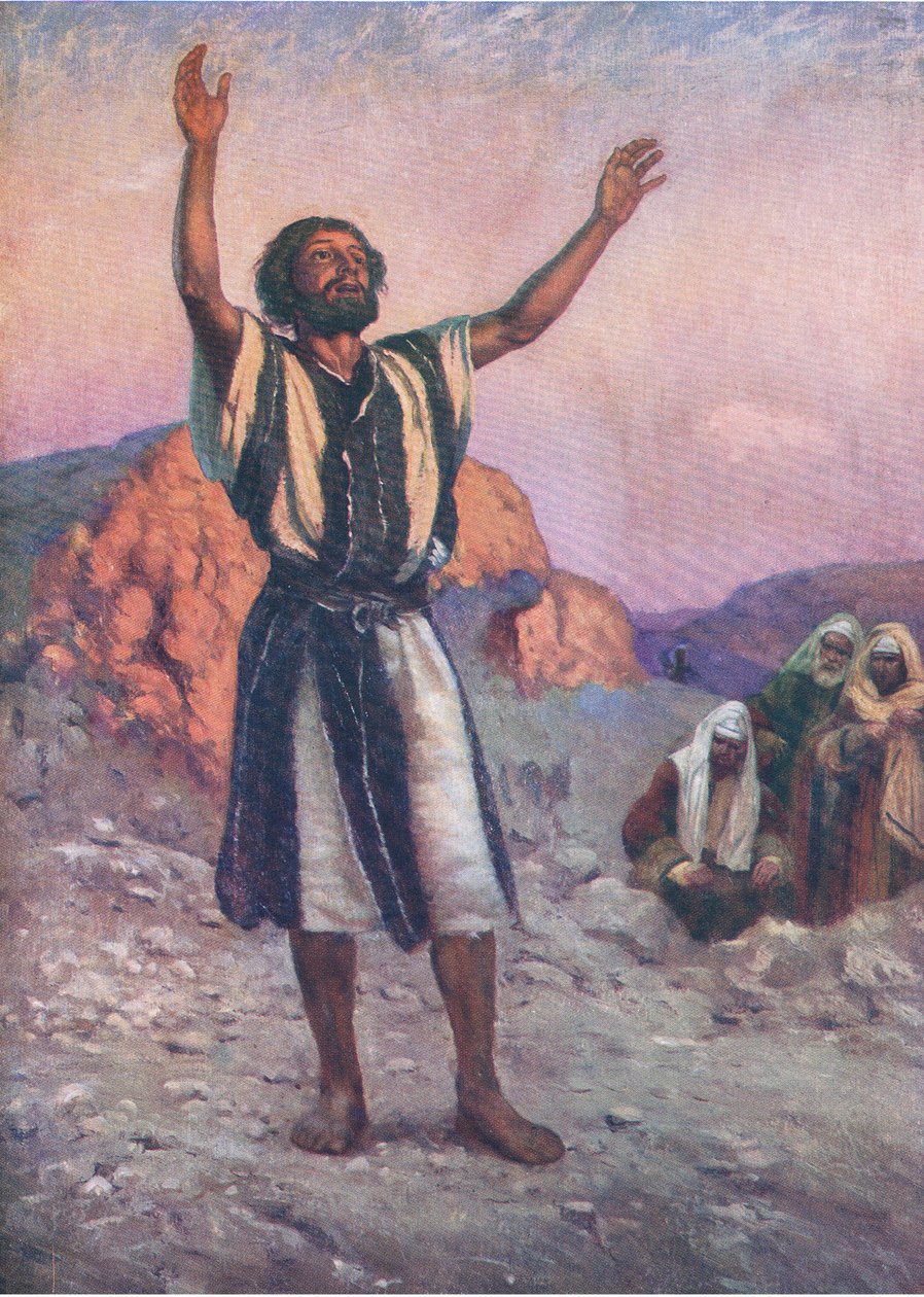 Johannes der Täufer, aus dem Bibelbilderbuch, veröffentlicht von Thomas Nelson, ca. 1950 von Walter Grieve
