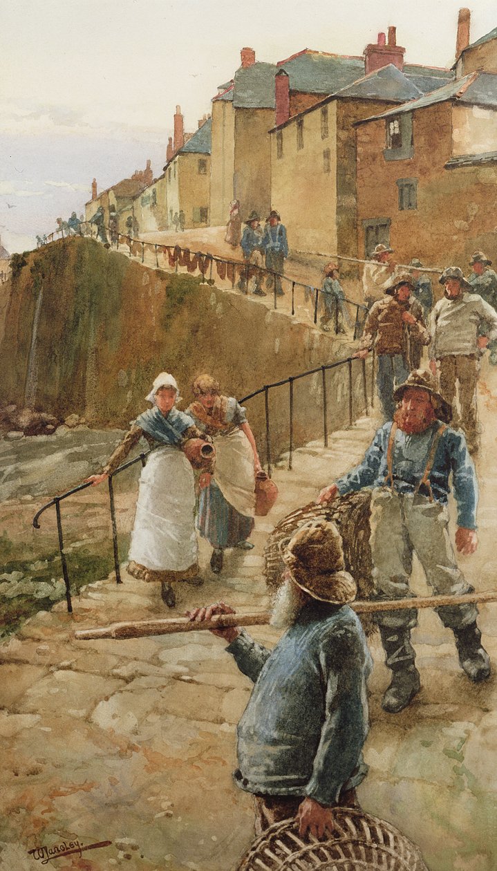 Die Uferpromenade, Newlyn von Walter Langley