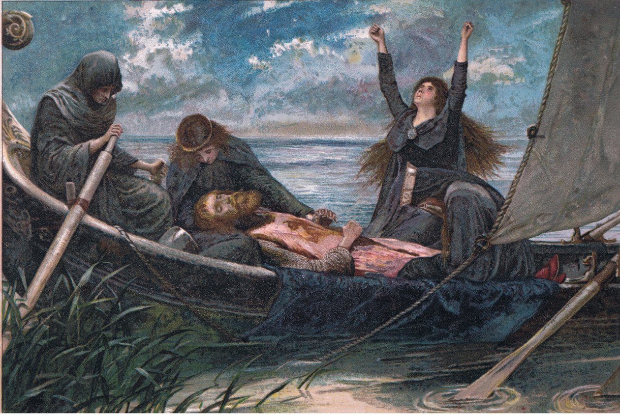 Das Ableben von Arthur, Illustration aus Tennyson Bilder veröffentlicht von E P Dutton & Co, ca. 1900 von Walter Paget