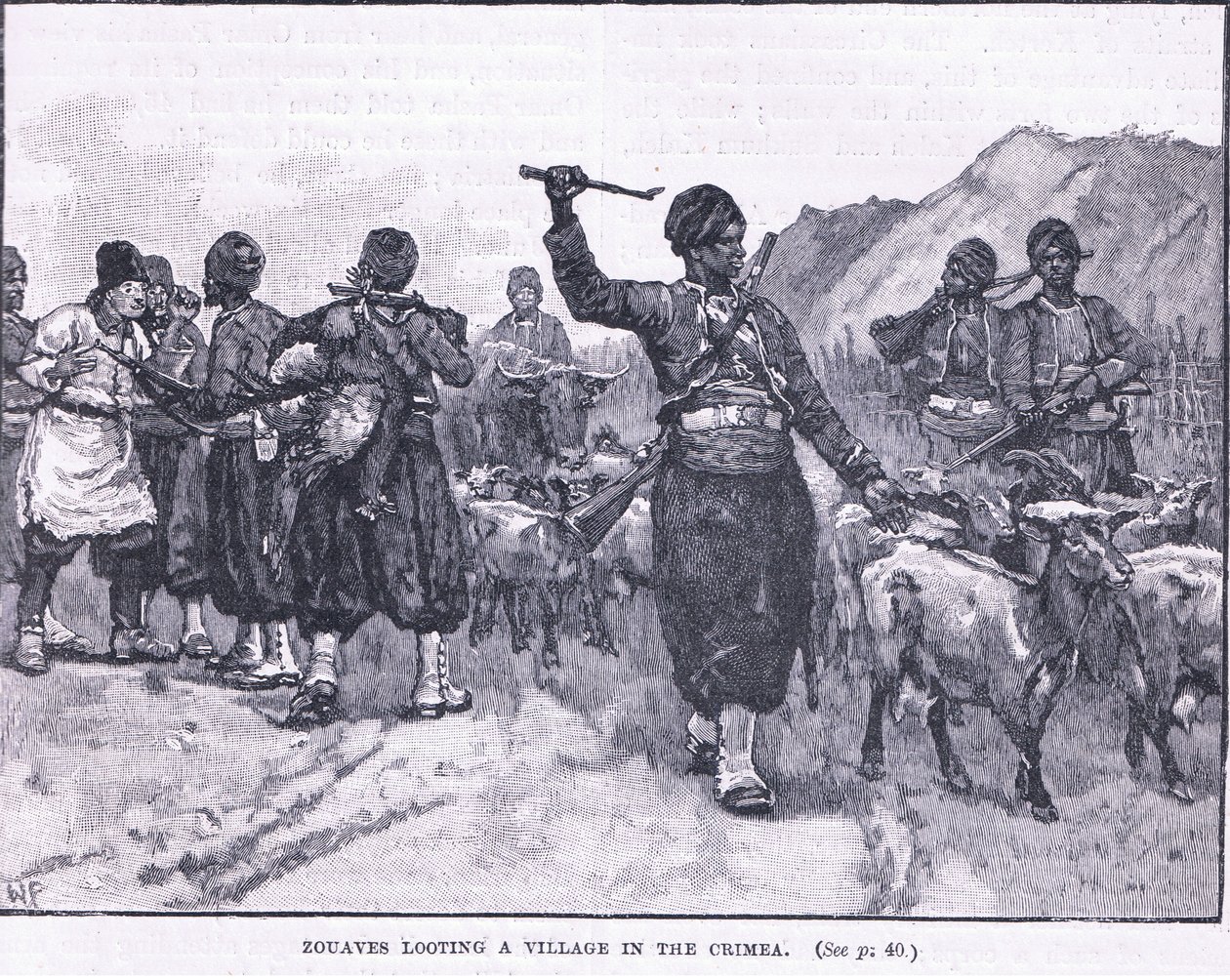 Zouaven plündern ein Dorf auf der Krim 1854 n. Chr. von Walter Paget