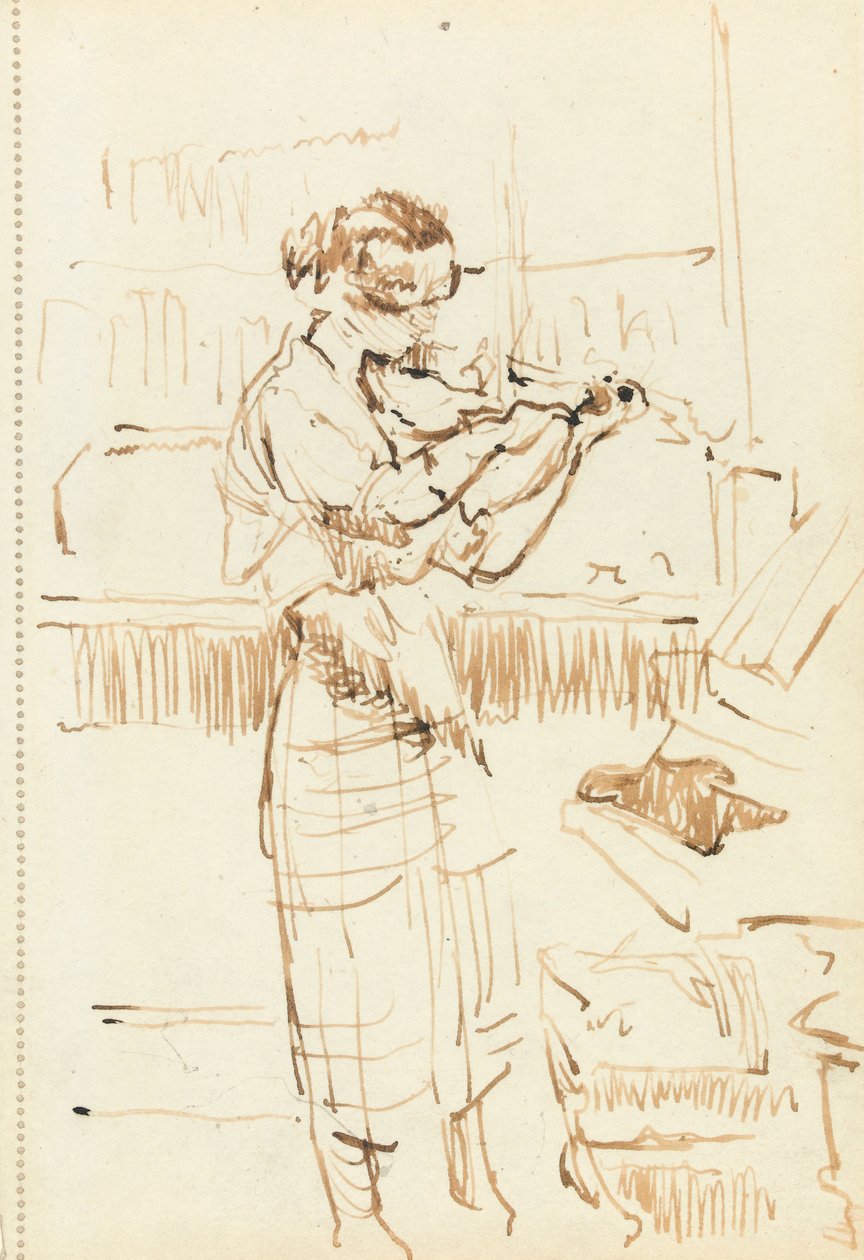 Mädchen spielt Geige von Walter Richard Sickert