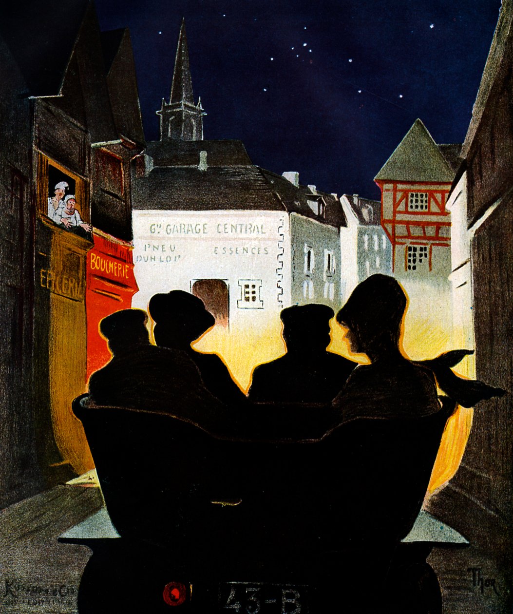 Automobil bei Nacht, 1902 von Walter Thor