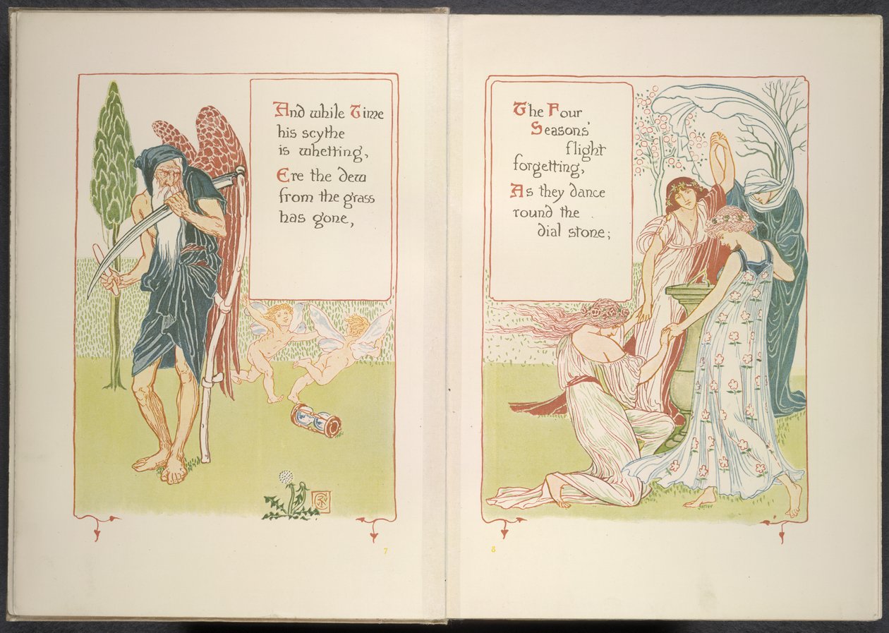 Vater Zeit und die vier Jahreszeiten von Walter Crane