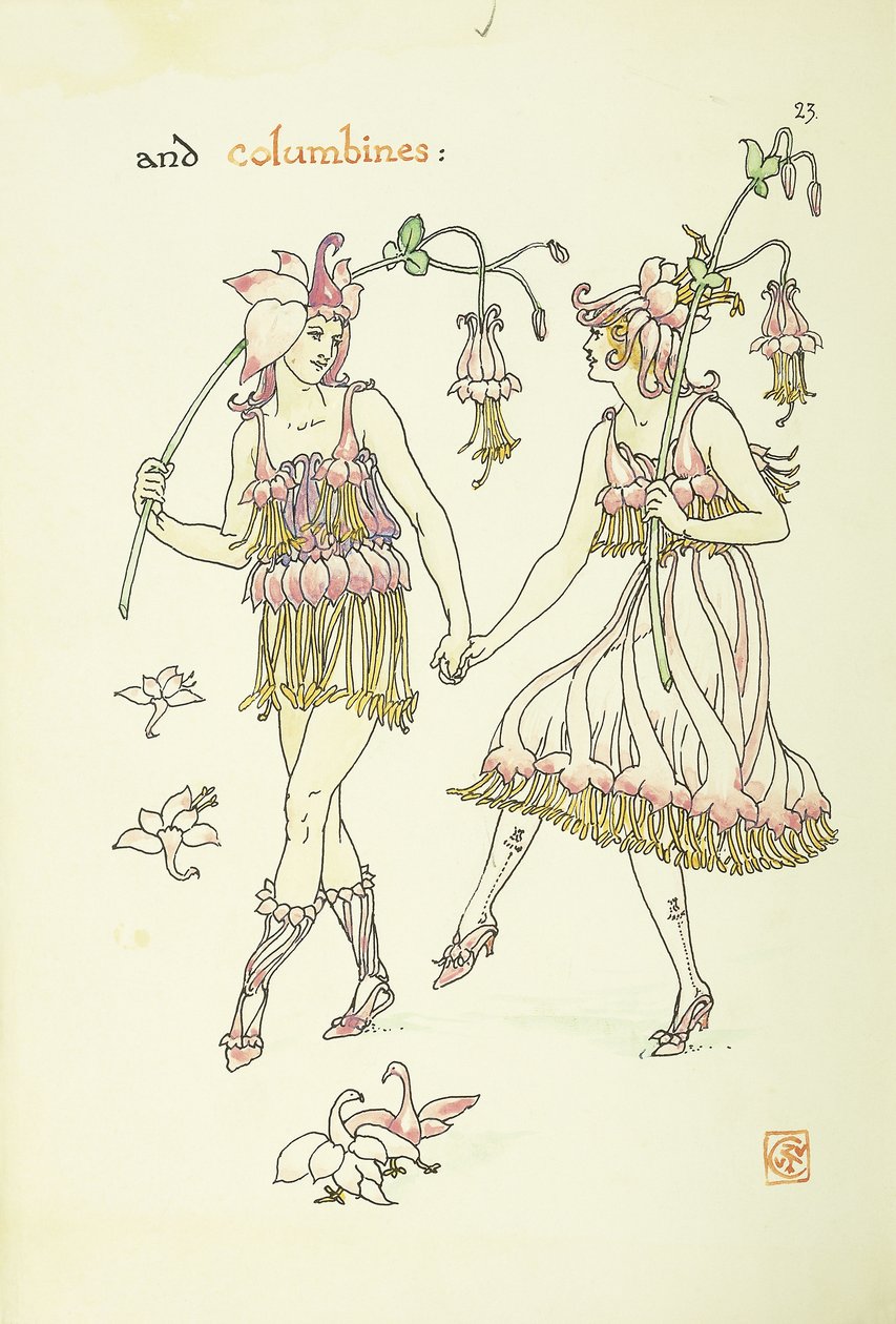 Blumen aus Shakespeares Garten: Akelei von Walter Crane
