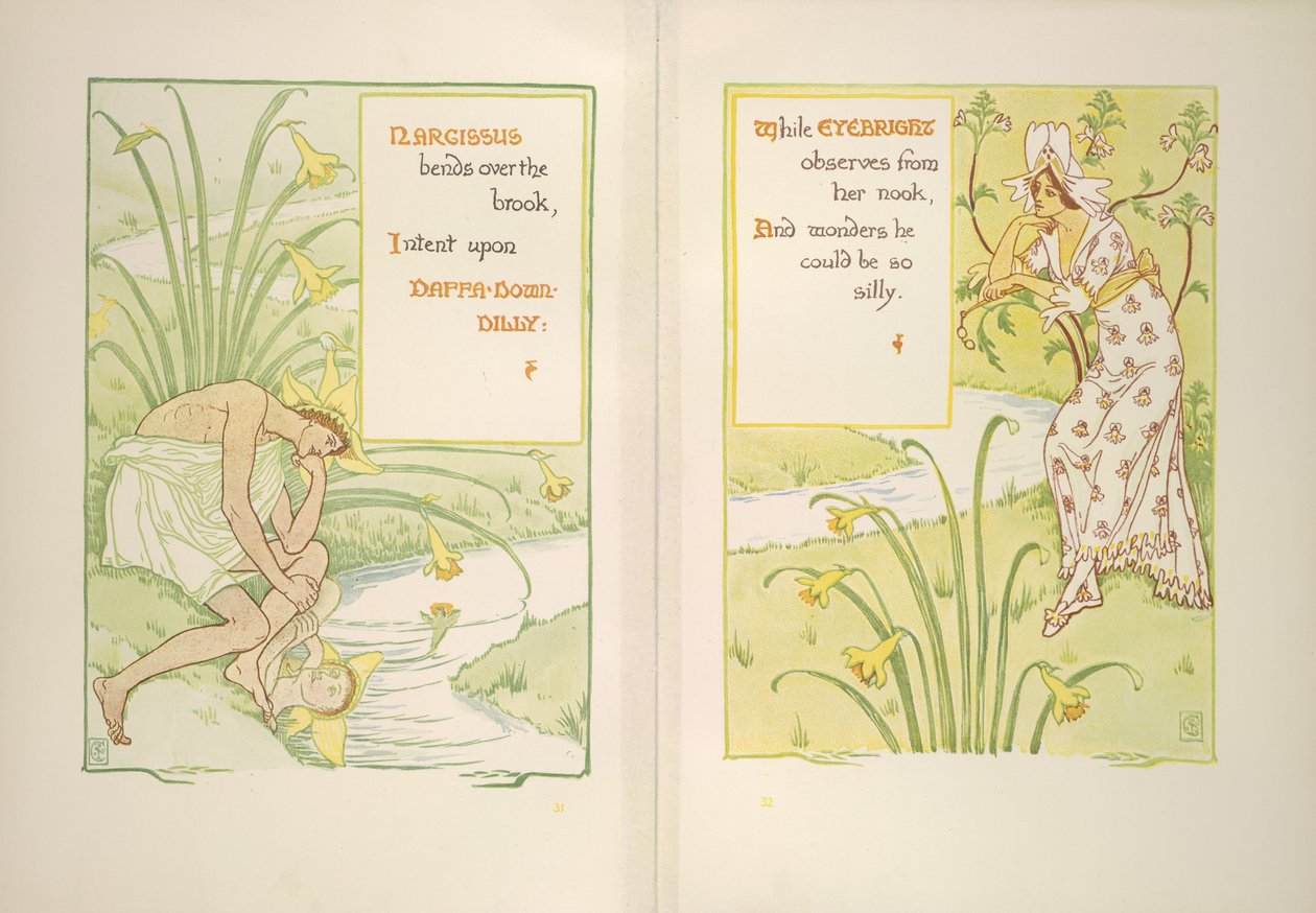 Narziss und Augentrost von Walter Crane