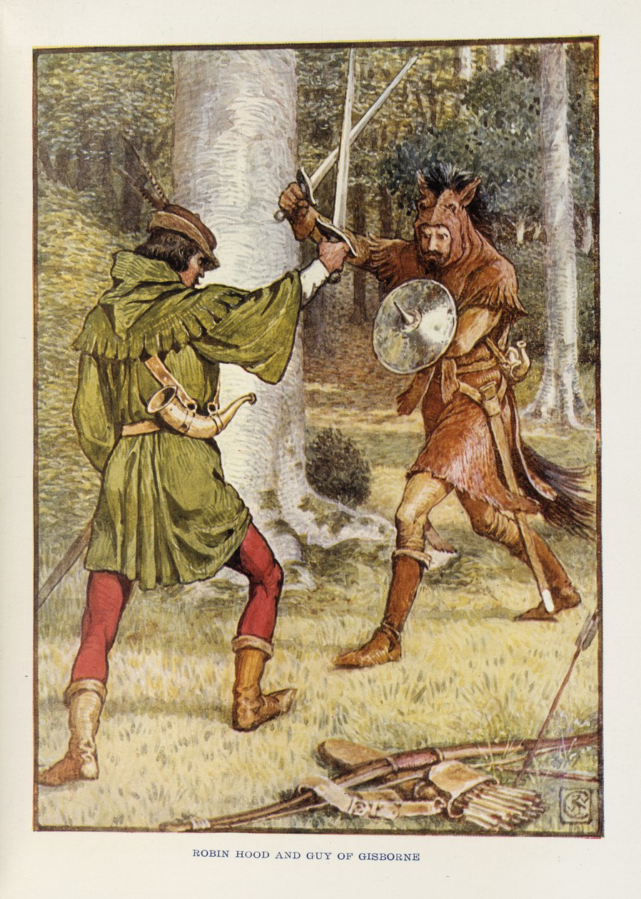 Robin Hood und Guy von Gisborne von Walter Crane