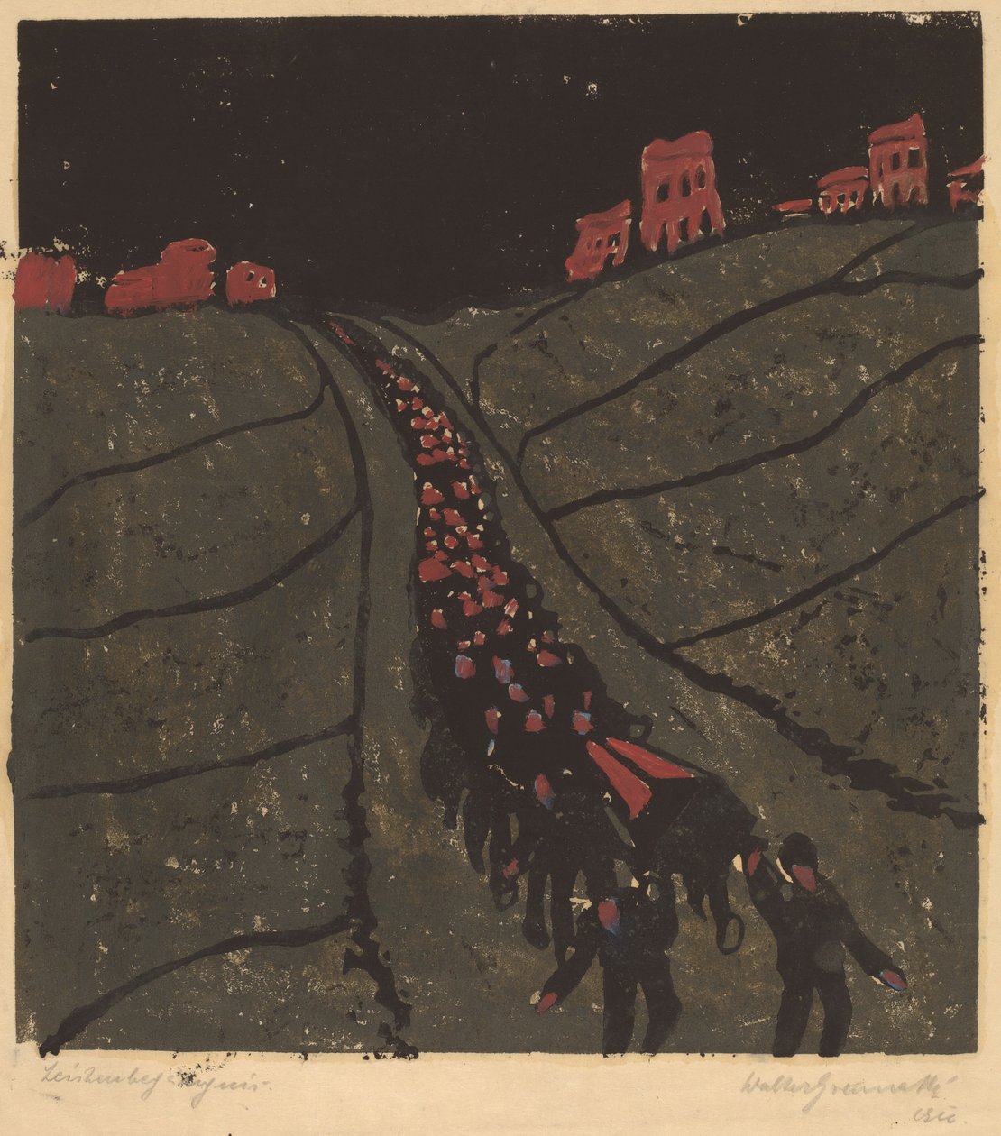 Das Begräbnis, 1916 von Walter Gramatte