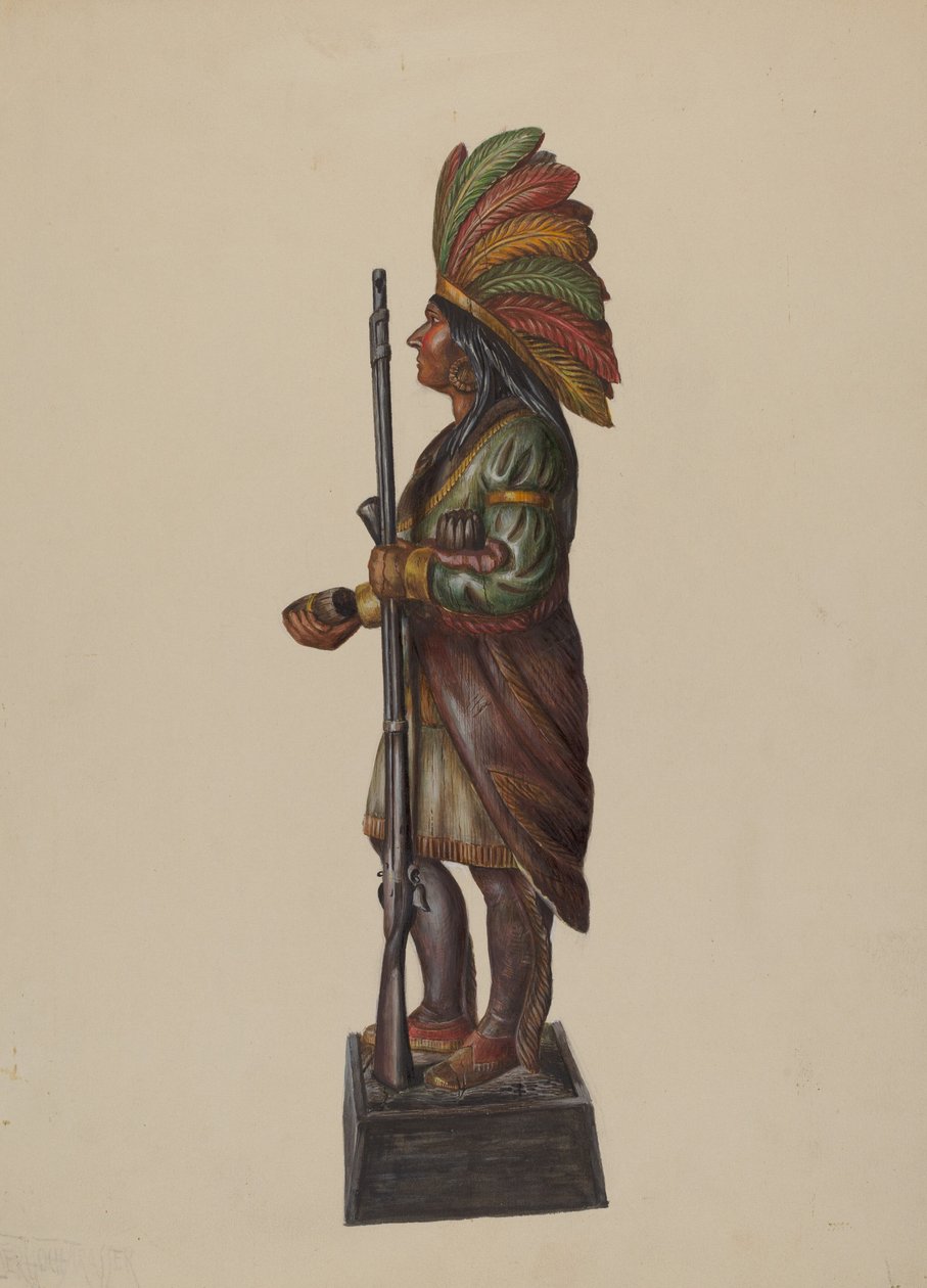 Indianer im Zigarrenladen, ca. 1936 von Walter Hochstrasser