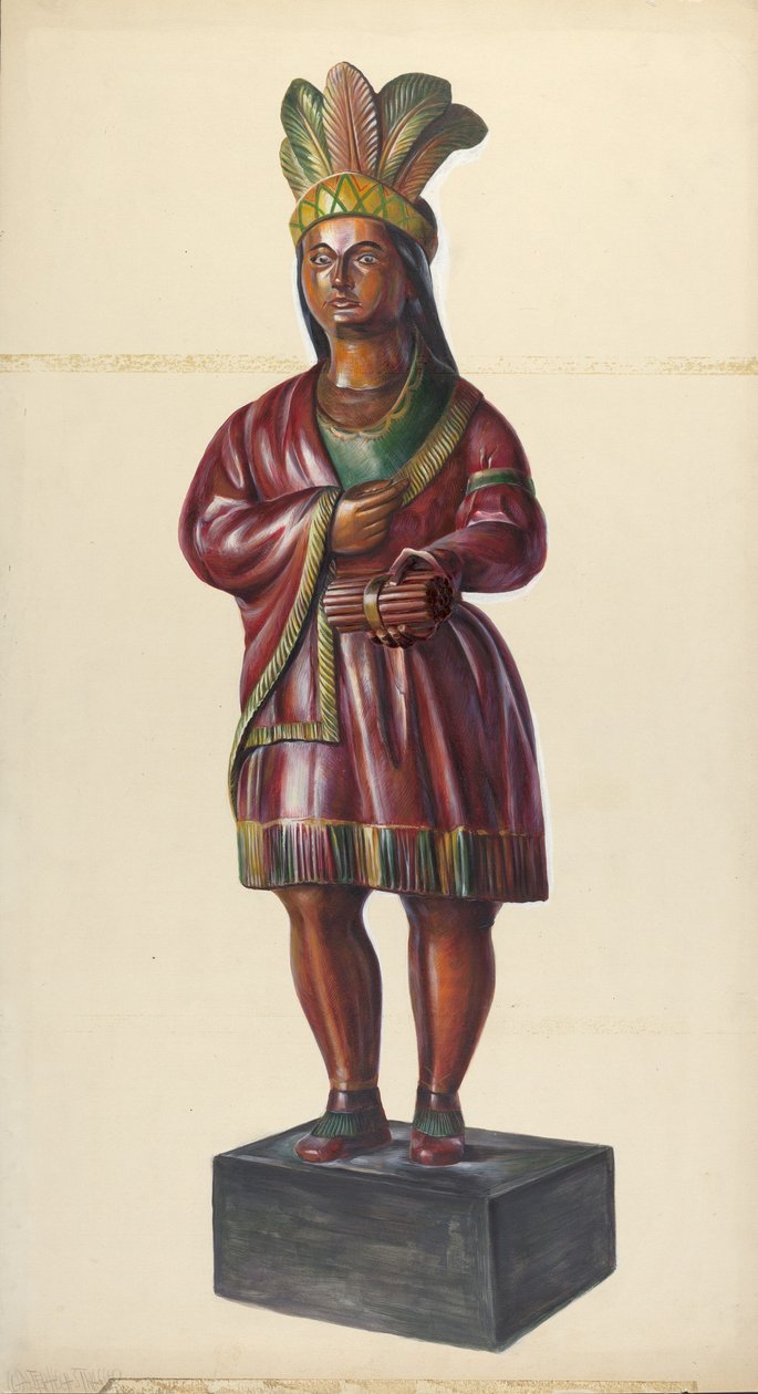 Zigarrenladen-Indianer, um 1937 von Walter Hochstrasser