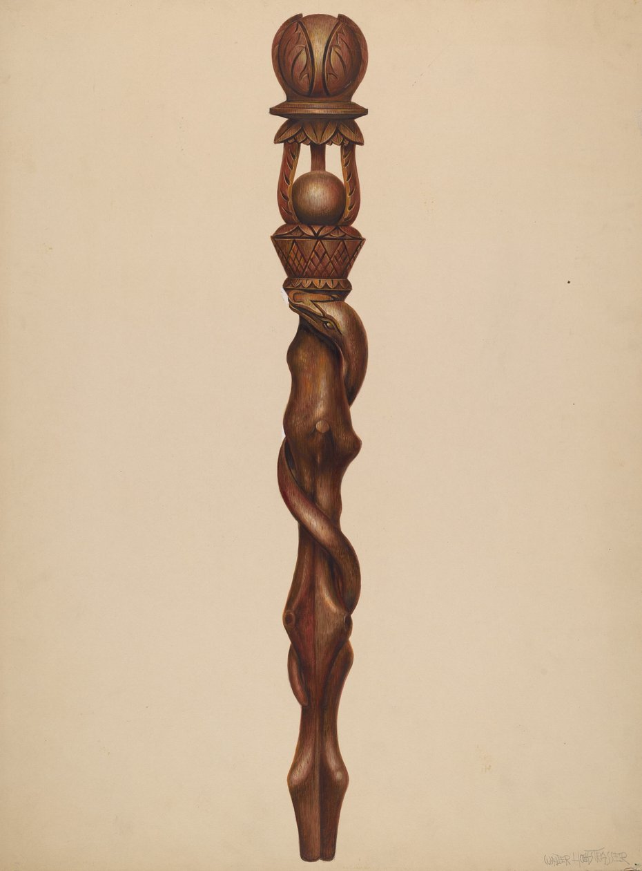 Schnitzerei eines Holzfällers, ca. 1938 von Walter Hochstrasser