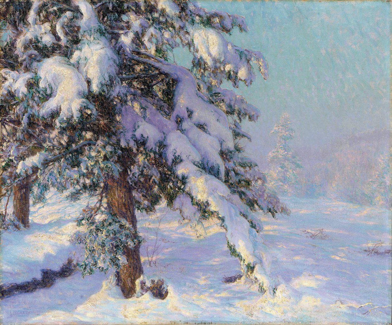 Schneebeladen von Walter Launt Palmer