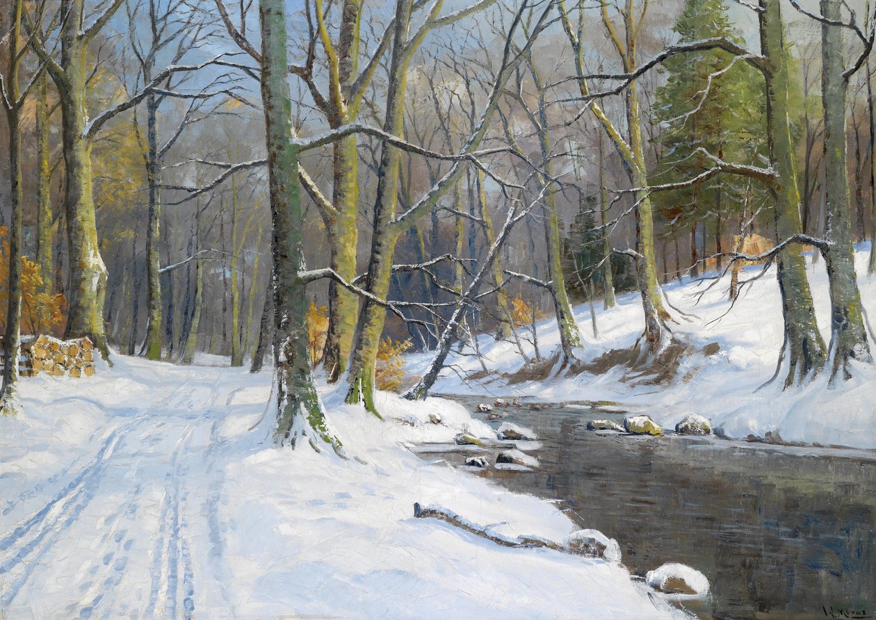 Bachlandschaft im Winter von Walter Moras