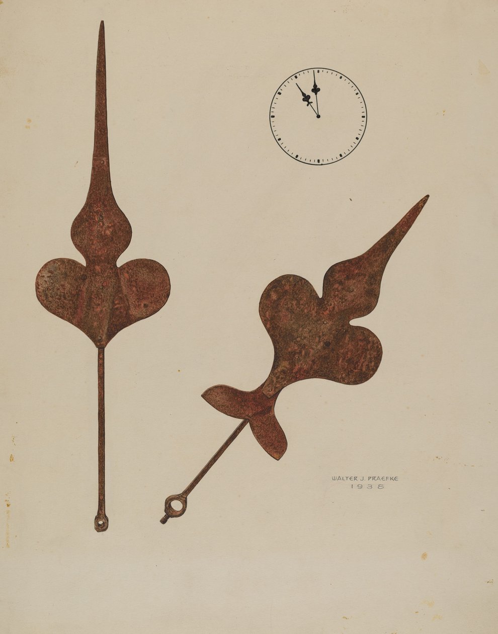 Kirchturmuhrzeiger, 1938 von Walter Praefke