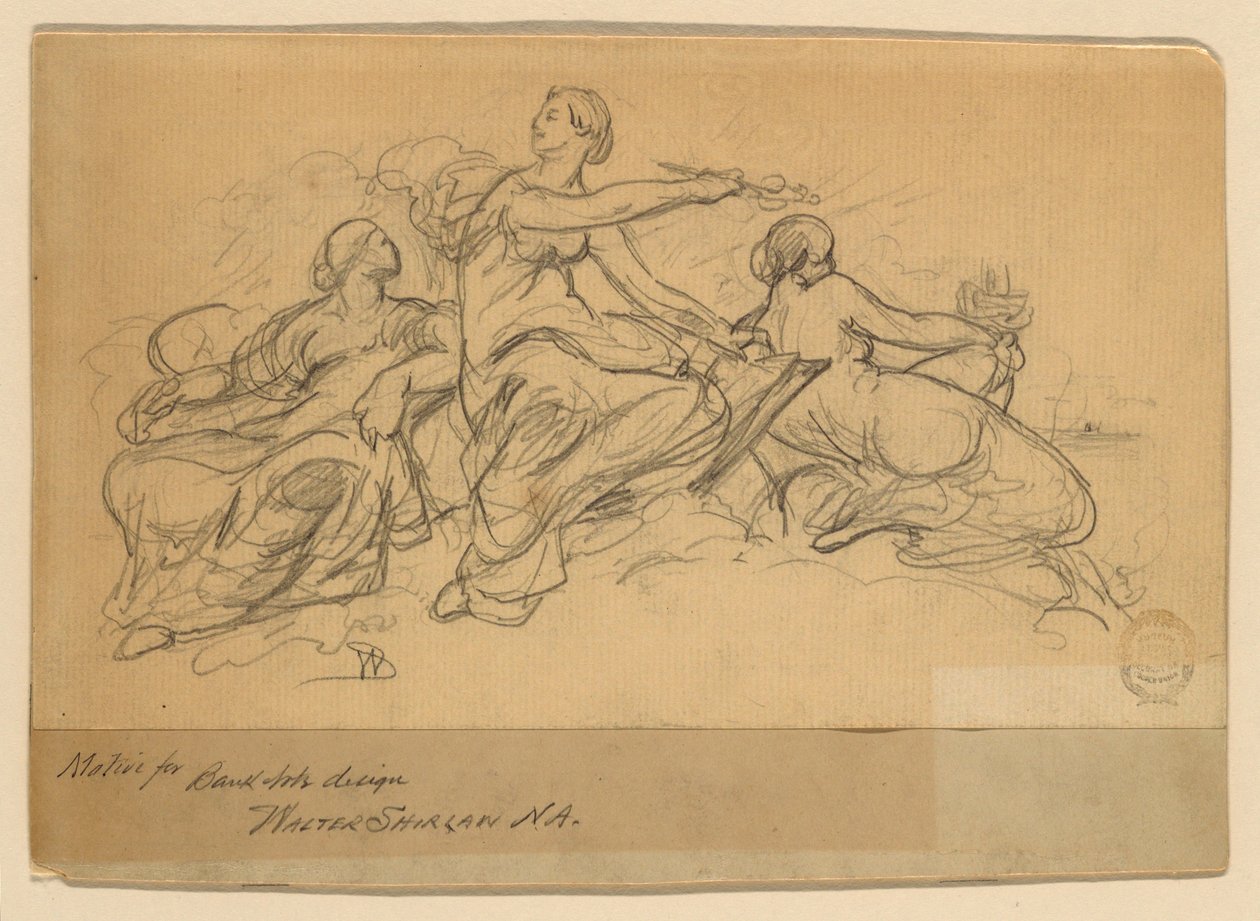 Handel (Motiv für Banknotendesign) von Walter Shirlaw