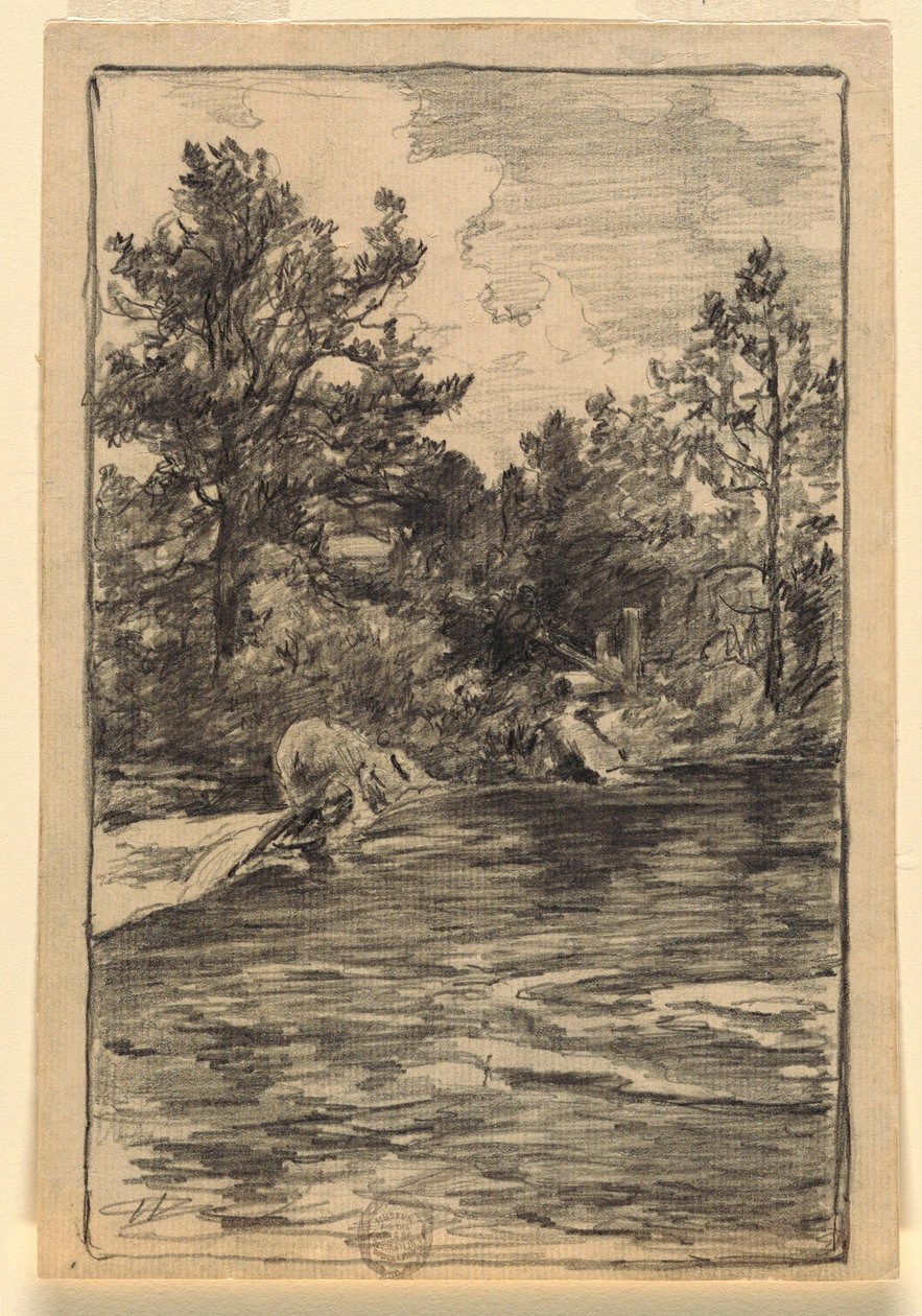 Fluss und Bäume, 1880-90 von Walter Shirlaw