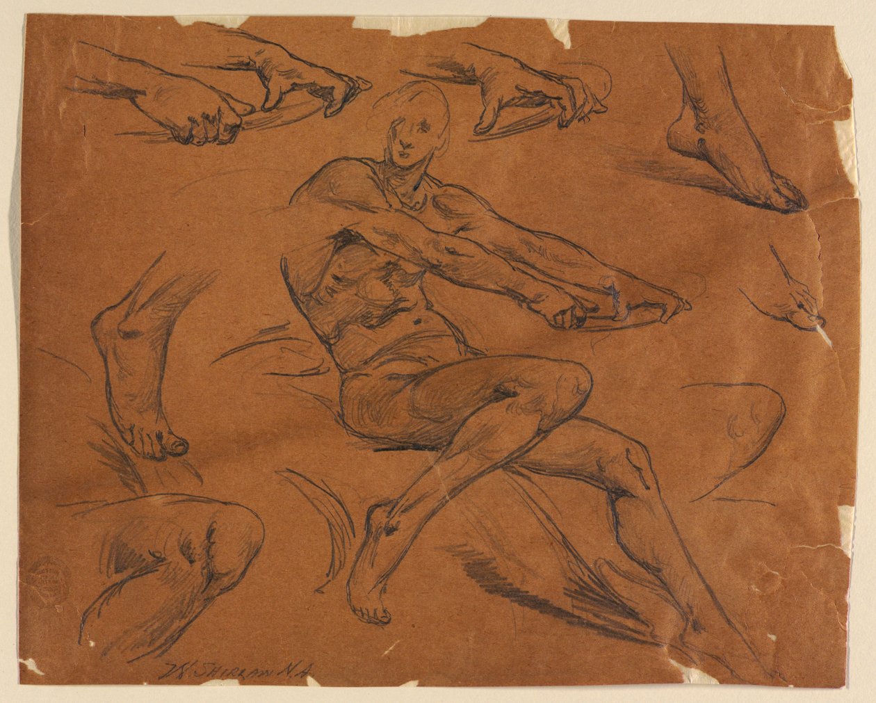 Studien eines sitzenden Aktes von Walter Shirlaw