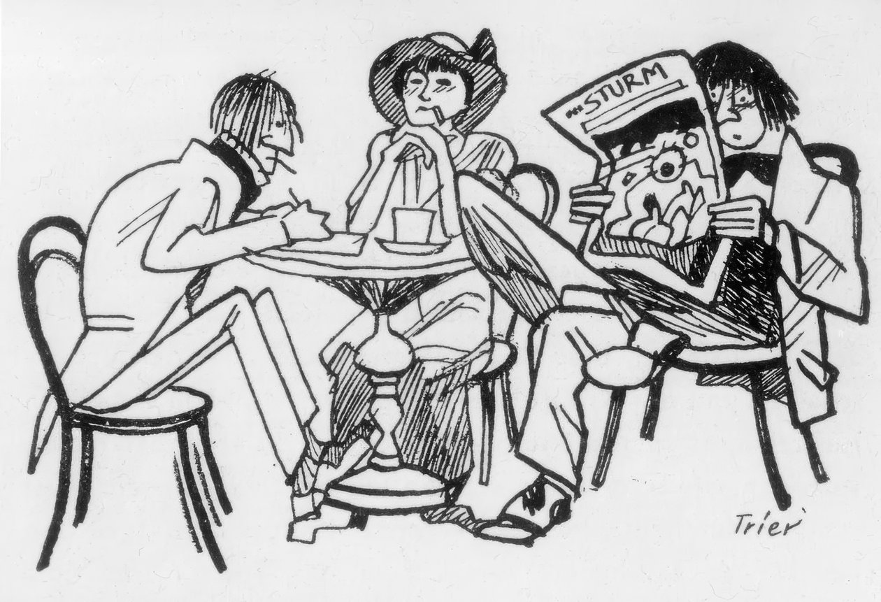 Literaten im Café des Westens von Walter Trier