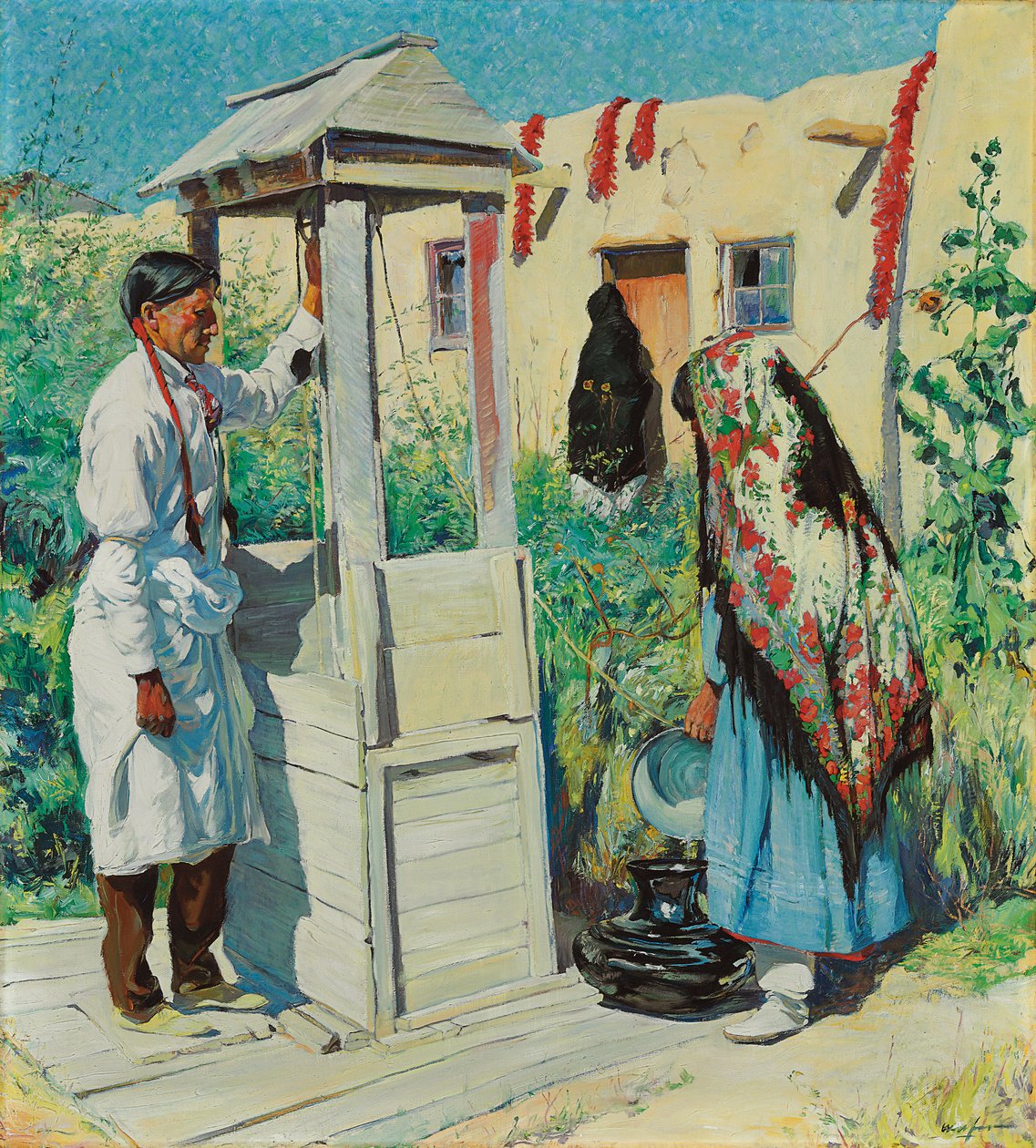 Eine Pueblo-Brunnenszene von Walter Ufer