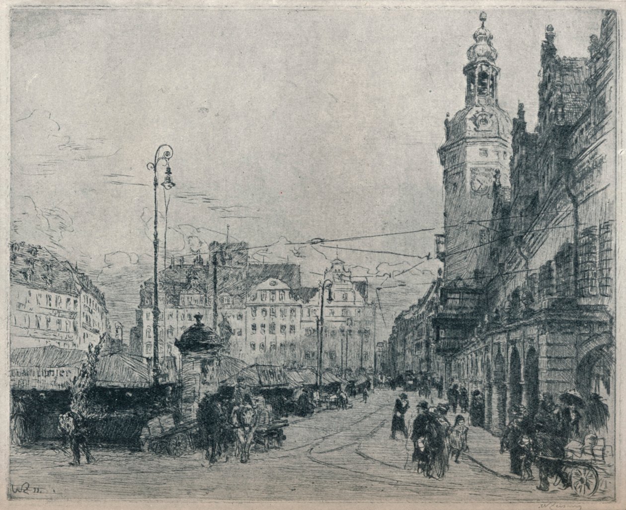 Marktplatz, Leipzig, um 1913 von Walter Zeising