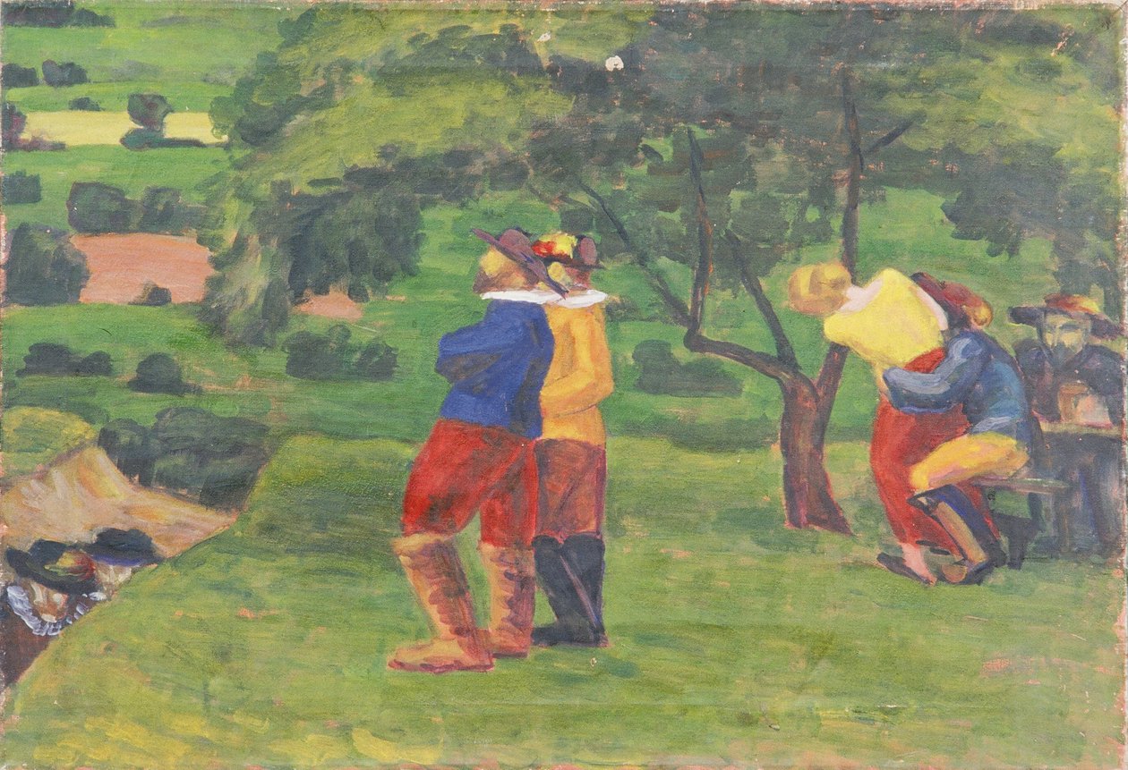 Landschaft mit Landsknechten von Walther Gamerith